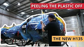 Peeling the plastic off the H135 ‘Juno’ helicopter 🚁 [upl. by Gladwin]