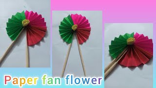 paper fan flowers diy craft [upl. by Nahshu]