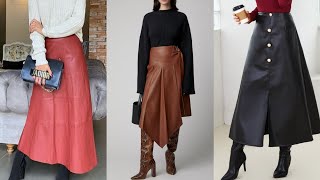 TOP 50 MIND BLOWING BEAUTIFUL EASY TO WEAR PARTY WEAR LEATHER SKIRT DESIGN AND IDEAS [upl. by Eidua102]