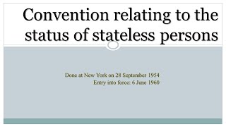 Convention relating to the status of stateless persons [upl. by Niobe]