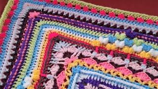 Corylus square throw by Crochetnuts left hand version part 4 [upl. by Lazaruk]