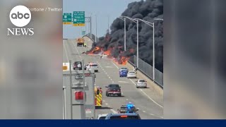 Massive tanker truck explosion  GMA [upl. by Serrell]