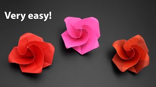 Easiest Origami Rose Ever  How to Fold  Valentines Day Gift [upl. by Cohligan405]