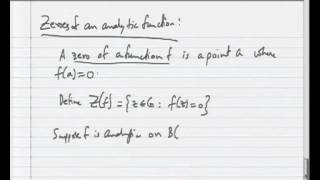 Mod04 Lec04 Zeroes of Analytic Functions [upl. by Lannie]