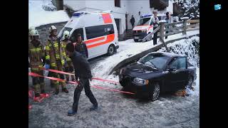 Lenker nach Unfall unter rutschendes Auto geraten  Gerlosberg [upl. by Billi997]