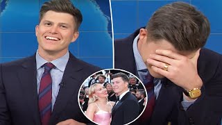 Colin Jost cracks awkward joke about wife Scarlett Johansson’s body on ‘SNL’ [upl. by Irtak540]