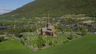 Lom Stave Church  Norway  in 4K [upl. by Attennod]