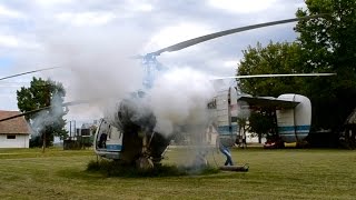 Kamov Ka26 cold engine start engine test and take off at Kislippó Hungary [upl. by Malissia248]