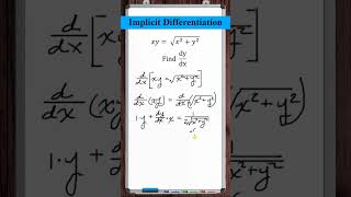 Implicit differentiation  xy  sqrtx2  y2 [upl. by Skrap]