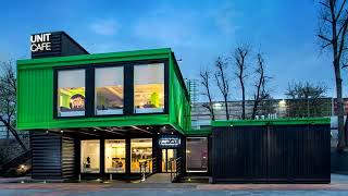 Container Home EuropeUnit Cafe Shipping Container Restaurant Kyiv Ukraine [upl. by Aiyn]