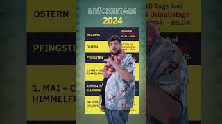 Brückentage und Urlaub 2024 clever kombinieren tiktok  Eine Minute Geld  MDR [upl. by Larkin]