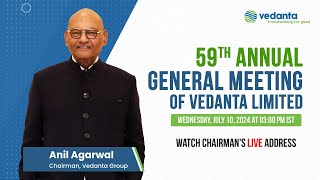 Chairman Anil Agarwal addresses the 59th Annual General Meeting of Vedanta Limited [upl. by Waddington]