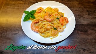 Spaghetti al limone e gamberi  Spaghetti with lemon and shrimp  Spaghete cu creveti si lamaie [upl. by Manvil134]