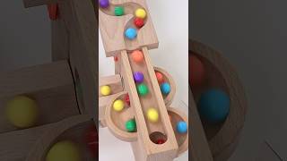 Marble Run ASMR ☆ Wooden slope course amp Colorful marbles marblerun [upl. by Clarey]