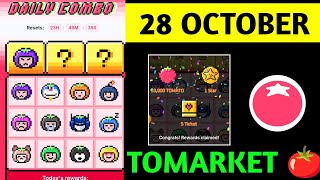 Tomarket Airdrop Daily Combo 28 October  Tomato Daily Combo Today  Tomarket daily combo card [upl. by Ahselet]