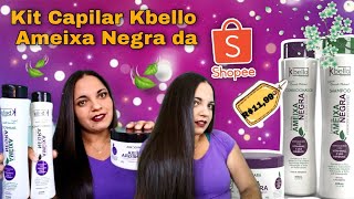 TESTEI MAIS UMA LINHA CAPILAR DA SHOPEE ♥️ Kbello Ameixa Negra [upl. by Bethanne]