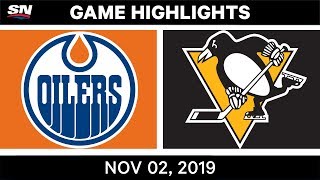 NHL Highlights  Oilers vs Penguins – Nov 2 2019 [upl. by Tnarb]