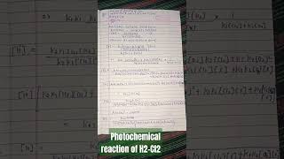 Photochemical reaction for H2Cl2mscnotes physicalchemistrynotes [upl. by Nita]