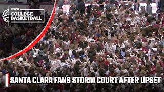 Santa Clara fans STORM THE COURT AFTER UPSETTING NO 23 GONZAGA  ESPN College Basketball [upl. by Asira189]