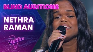 Nethra Raman Performs Lewis Capaldis Bruises  The Blind Auditions  The Voice Australia [upl. by Ellerrehs]