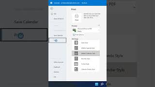 HOW DO I PRINT AN ANNUAL CALENDAR IN OUTLOOK short [upl. by Patin]