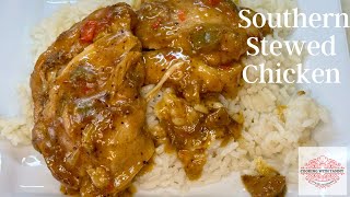 Southern Style Stewed Chicken Recipe  Southern Chicken Thigh Recipe [upl. by Ytsanyd]