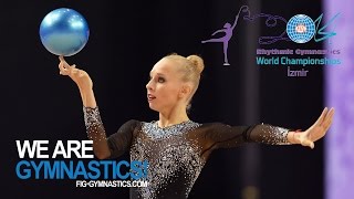 KUDRYAVTSEVA Yana RUS  2014 Rhythmic Worlds Izmir TUR  Qualifications Ball [upl. by Aeneus]