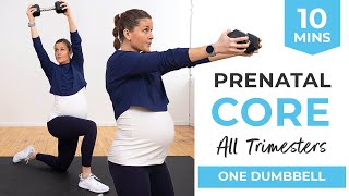 10Minute Prenatal Core Workout 1 Dumbbell ALL TRIMESTERS [upl. by Helms]