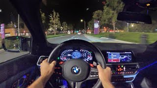 2021 BMW M3 Competition POV Night Drive 3D AudioASMR [upl. by Oiuqise]