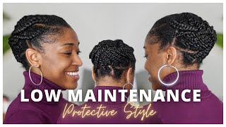 Quick Protective Style for Natural Hair  Same Day Wash and Style [upl. by Azelea]