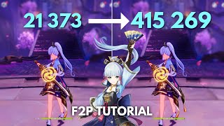 F2P AYAKA 420k Nuke Tutorial  Genshin Impact  Skill Nuke showcase [upl. by Retsam]