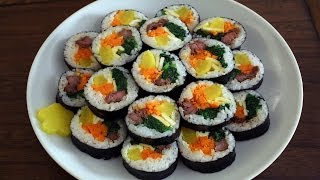 How to make gimbap aka kimbap 김밥 [upl. by Hesper]