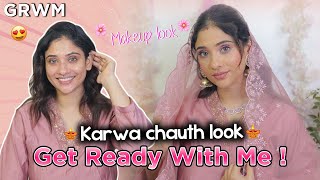 Easy Karva Chauth Makeup Look at Home  Get Ready With Me [upl. by Mattheus]