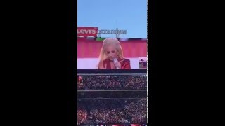 Lady Gaga singing National Anthem at the Superbowl 50 [upl. by Esac]