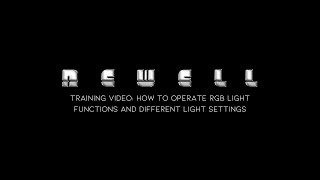 Training Video How to Operate RGB Lights [upl. by Anha]