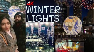 Canary Wharf Winter Lights 2023✨❄️ l UK vlogs l London l Sri Lankan in UK l Floating earth 😲🌏 [upl. by Delastre]