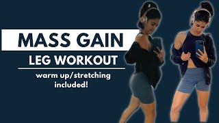 Thicker legs workout for skinny girls  Mass gaining leg workout Gaining weight for women [upl. by Asiel]