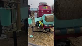 Silage Baling Film Wrapping Machine Detai HongjieSet 3 Replaces the pit to store hay green [upl. by Ttenneb850]