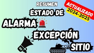 Estado de ALARMA EXCEPCIÓN y SITIO 📢 Oposición POLICÍA NACIONAL 20242025 [upl. by Assiralk]