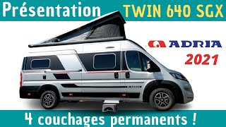 LEXCELLENCE DU FOURGON  Présentation ADRIA TWIN SPORT 640 SGXquotModèle 2021quot Instant CampingCar [upl. by Fulcher]