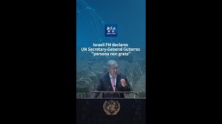 Xinhua News  Israeli FM declares UN SecretaryGeneral Guterres quotpersona non grataquot [upl. by Maxey]