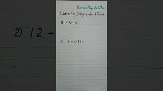 Subtracting Integers  How to Subtract Positive and Negative Integers shorts [upl. by Arok]