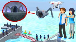 penampakan sea eater di pantai yuta mio cek drone ternyata ada  SAKURA SCHOOL SIMULATOR [upl. by Gerrie215]