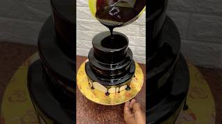 ￼ 3 tier chocolate cake decorating ideas youtubeshorts shorts chocolatecake cakedesigns [upl. by Masson]