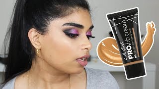 LA GIRL PRO BB CREAM FIRST IMPRESSION AND REVIEW MEDIUM INDIAN SKINTONES  DAY 20 [upl. by Ignatius]