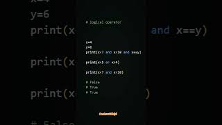 Logical operator example 🧿💻 coding python programming [upl. by Nwahsed]