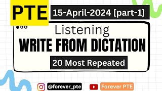 20 Most Repeated Listening Write From Dictation  PTE  Forever PTE Study Material [upl. by Oner]