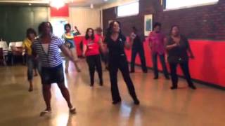 Fre2Dance demo of Get Up Offa That Thing Line Dance [upl. by Ellenig]