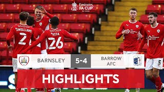 Barnsley Win Nine Goal Thriller  Barnsley 54 Barrow AFC  Emirates FA Cup 202122 [upl. by Milone280]