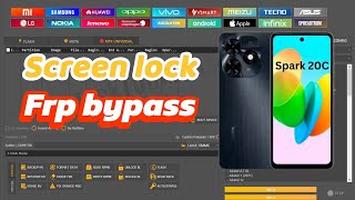 Tecno Spark 20C Screen Lock Pin Pattern  Google account  Frp Bypass one Click with Unlock Tool [upl. by Warchaw]